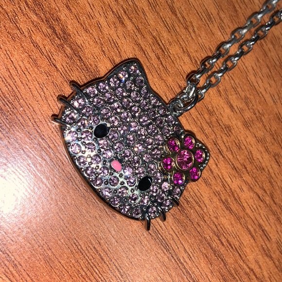 Hello Kitty by Sanrio Pink Face Rhinestone Necklace - Picture 1 of 9